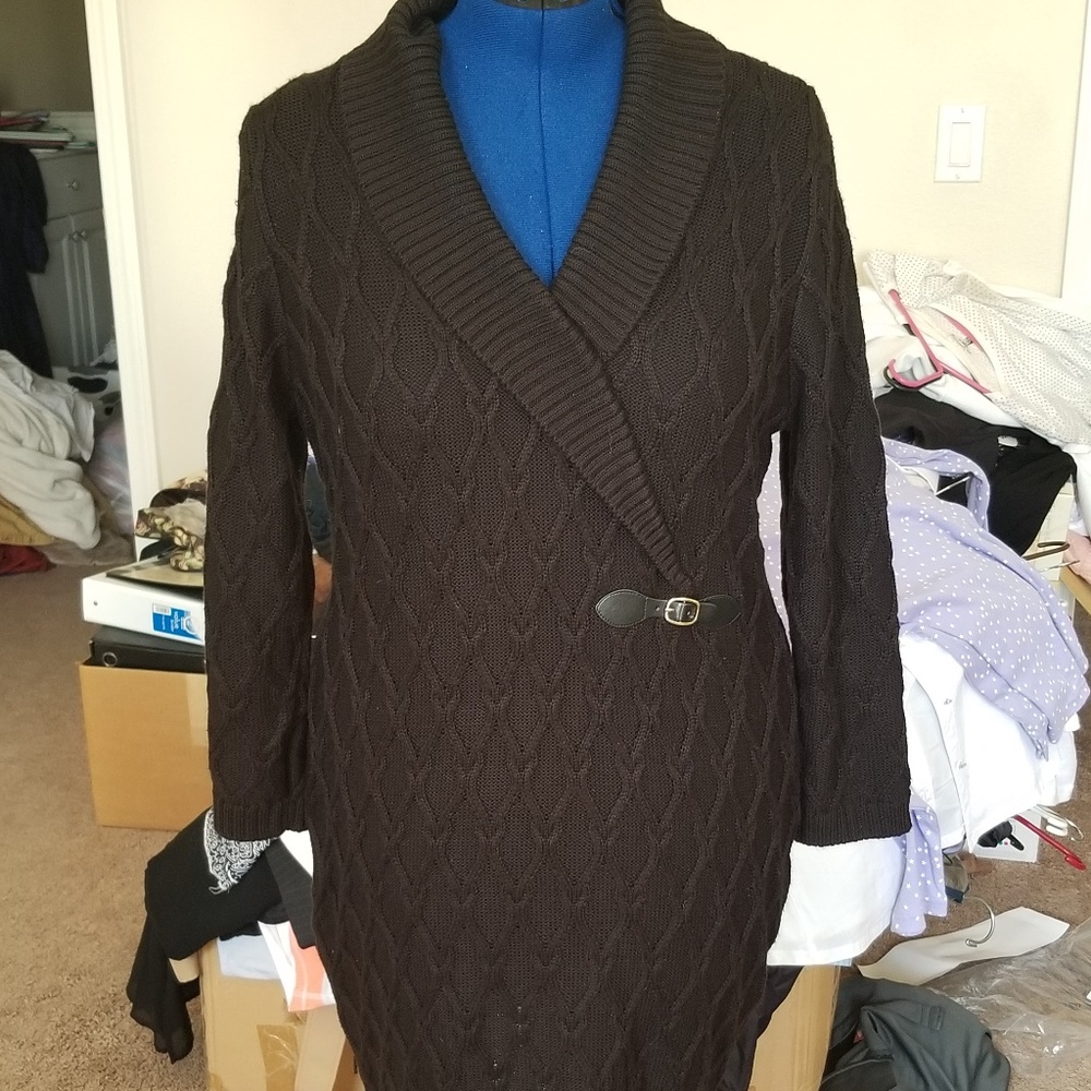 Calvin Klein Black Knit Sweater Dress